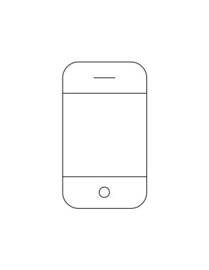 Cep telefonu ince çizgi simgesi.