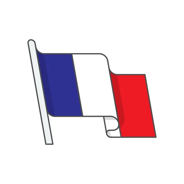 Drapeau france agitant — Image vectorielle