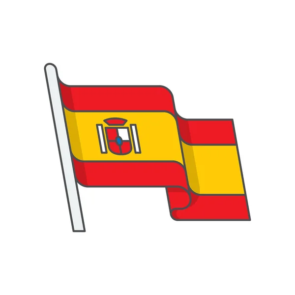 Σημαία της Ισπανίας κυματίζει — Διανυσματικό Αρχείο