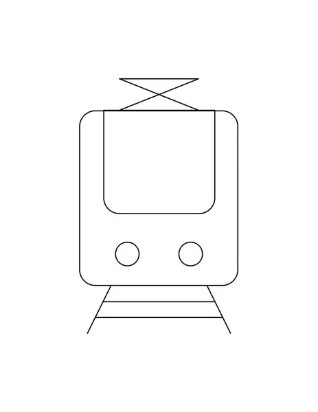 Icono de línea tren — Vector de stock