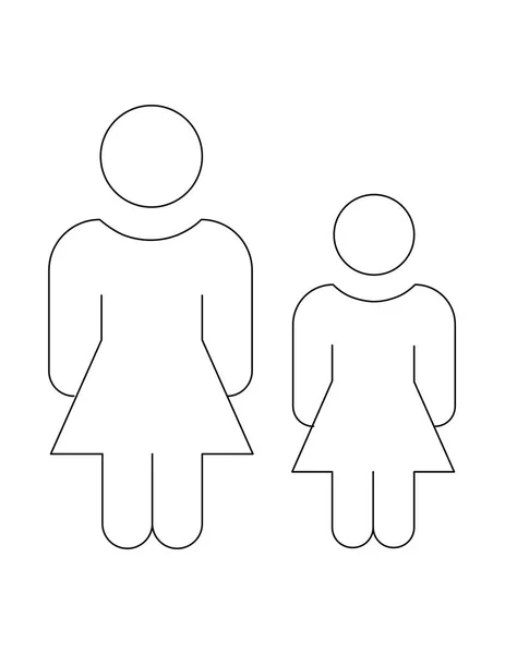 Icono de madre e hija — Vector de stock