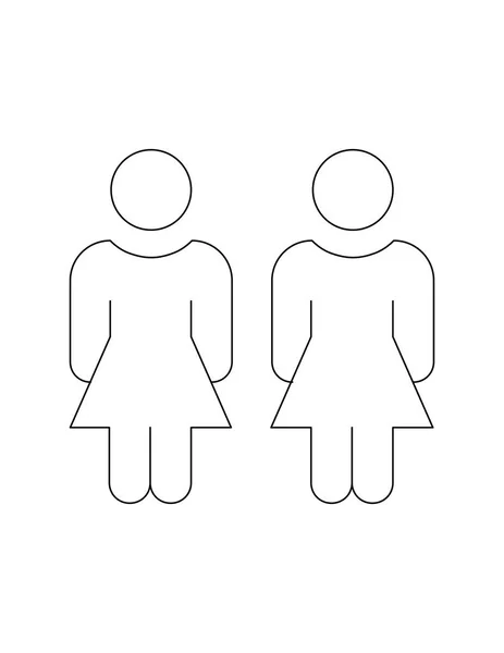 Icône ligne femmes — Image vectorielle