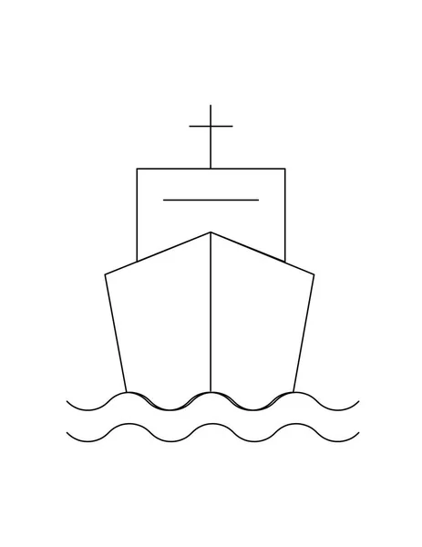 Ícone plano do navio — Vetor de Stock