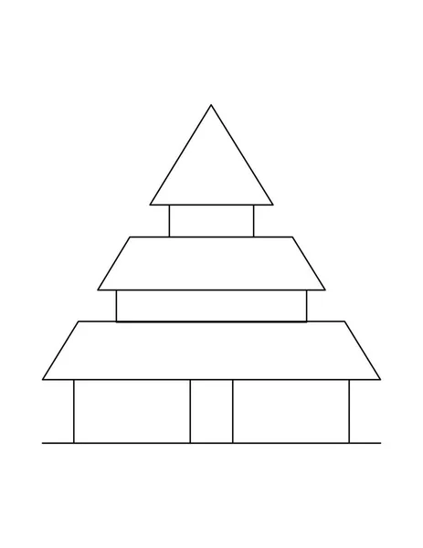Templo budista icono plano — Vector de stock