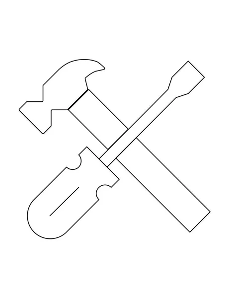 锤子和 srewdriver 的图标 — 图库矢量图片