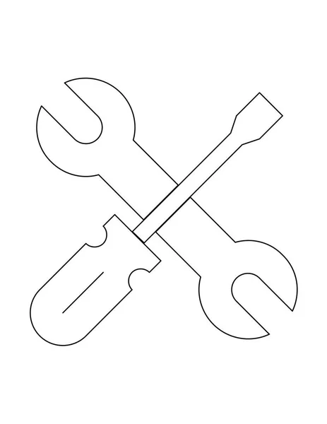 Wrtench 和 srewdriver 的图标 — 图库矢量图片