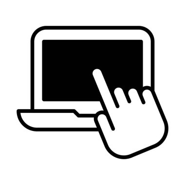 web, mobil ve infographics, vektör çizim için dizüstü satırı simgesi