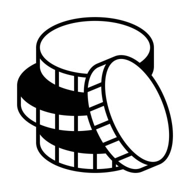 hattı sikke simge Web, mobil ve infographics, vektör çizim