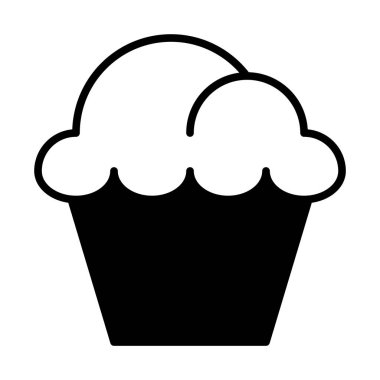 web, mobil ve infographics, vektör çizim için Muffin satırı simgesi