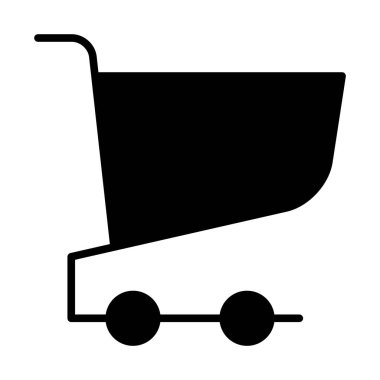 Web, mobil ve bilgi grafikleri için alışveriş arabası simgesi, vektör illüstrasyonu