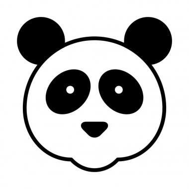 Panda web, mobil için simge ve infographics, vektör çizim çizgisi