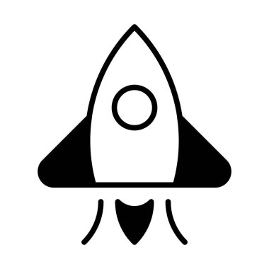 Web, mobil ve infographics, vektör çizim için roket satırı simgesi