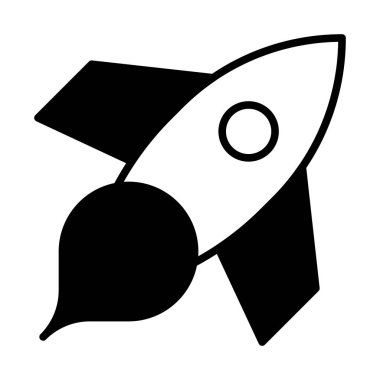 Web, mobil ve infographics, vektör çizim için roket satırı simgesi