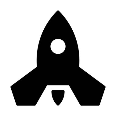 Web, mobil ve infographics, vektör çizim için roket satırı simgesi