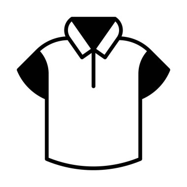 Web, mobil ve infographics, vektör çizim için Polo gömlek satırı simgesi