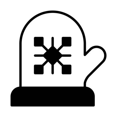 web, mobil ve infographics, vektör çizim mitten satırı simgesi