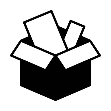 web, mobil ve infographics, vektör çizim kutusu satırı simgesi