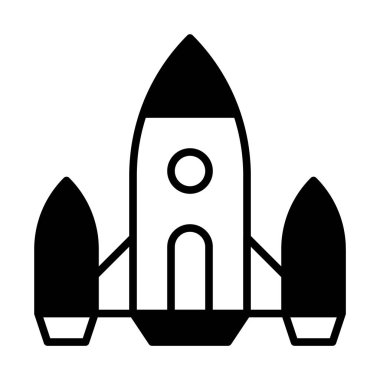 Web, mobil ve infographics, vektör çizim için roket satırı simgesi