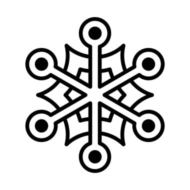 Web, mobil ve infographics, vektör çizim için kar tanesi satırı simgesi