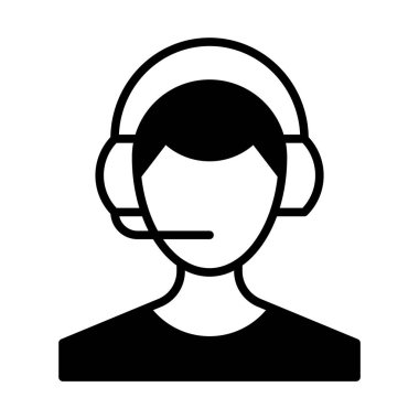 Destek Yöneticisi satırı simgesi Web, mobil ve infographics, vektör çizim