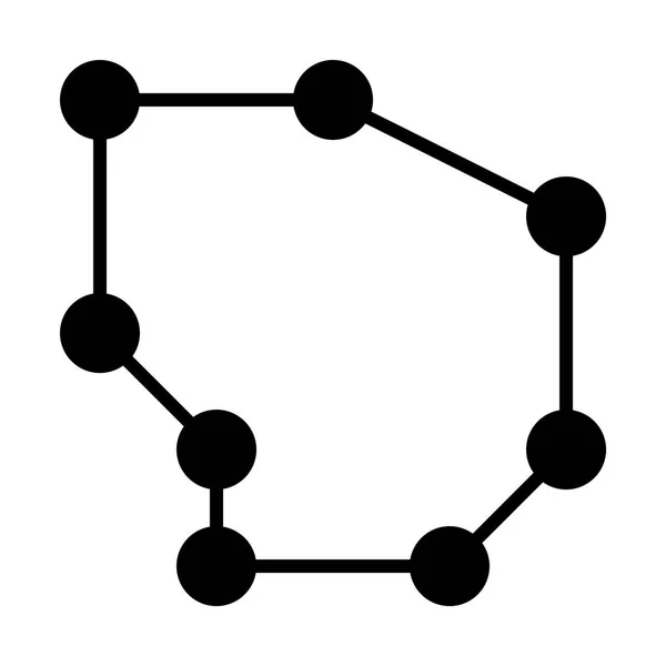 Icône Ligne Points Connectés Pour Web Mobile Infographie Illustration Vectorielle — Image vectorielle