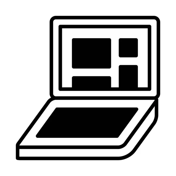 Web 移动和信息的笔记本电脑线图标 矢量插图 — 图库矢量图片