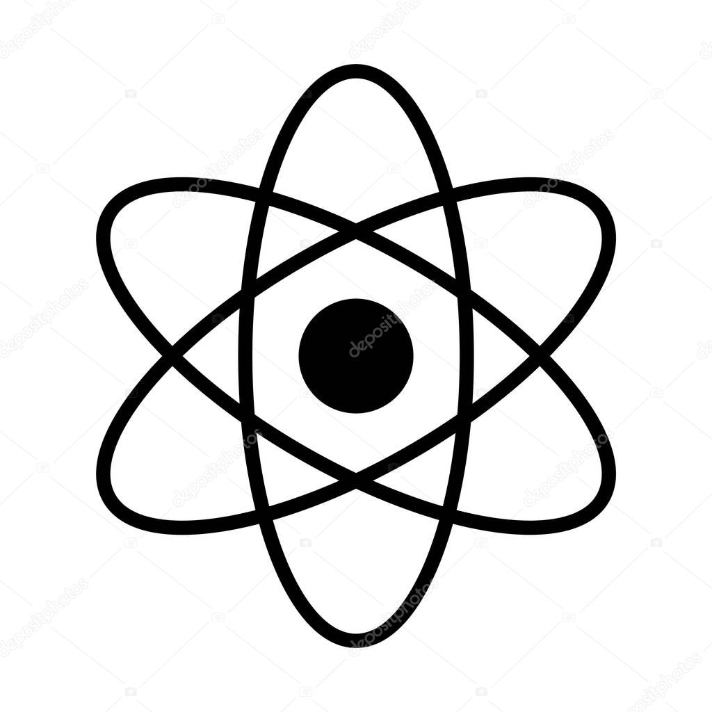 Atomic nuclear energy line icon for web, mobile and infographics, vector illustration
