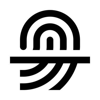 Parmak izi tarayıcı simgesi, vektör çizim