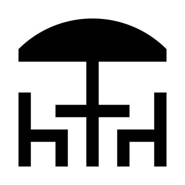  sandalye ve masa simge vektör çizim