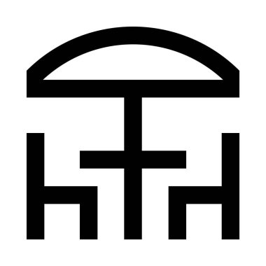  sandalye ve masa simge vektör çizim