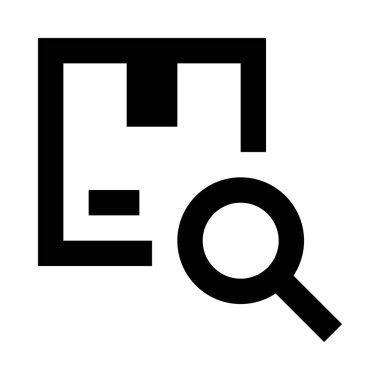 Minimalist tek renkli simge kutusundaki büyüteç ile 