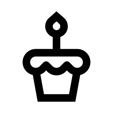 Cupcake minimalist tek renkli simge