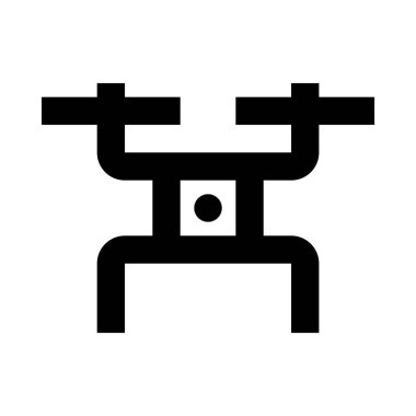 Dronun minimalist tek renkli simge