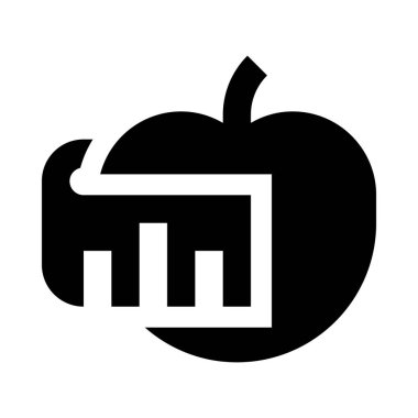 Spor ve beslenme, minimalist tek renkli simge