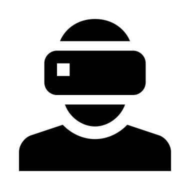 Sanal gerçeklik kulaklık minimalist tek renkli simge