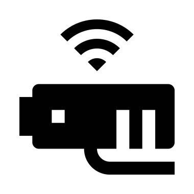 Kablosuz video gözetim minimalist tek renkli simge