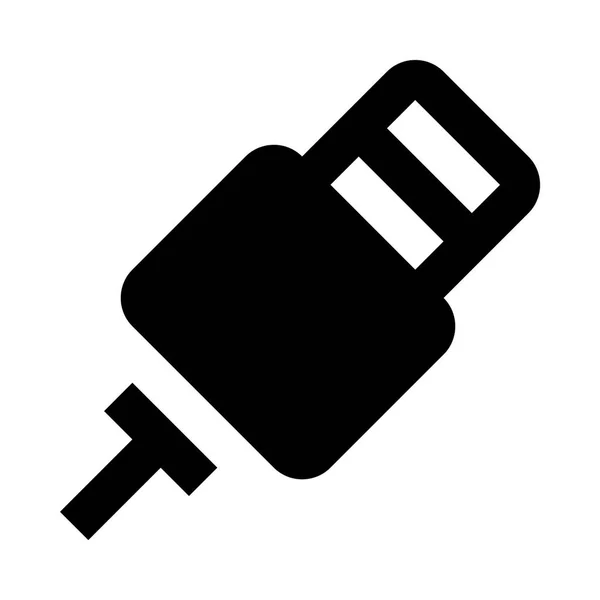 Minimalistische Monochrome Ikone Des Kabels — Stockvektor