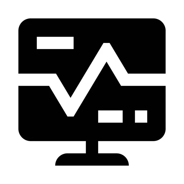 Szív Monitor Minimalista Fekete Fehér Ikonra — Stock Vector