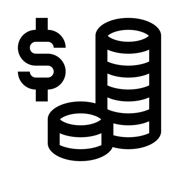Minimalistisk Monokrom Ikonen Mynt — Stock vektor