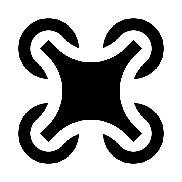 Minimalistický Černobílá Ikona Drony — Stockový vektor