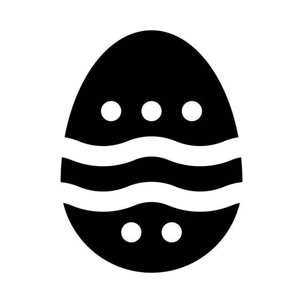 Ikon Monokrom Minimalistik Telur Paskah - Stok Vektor