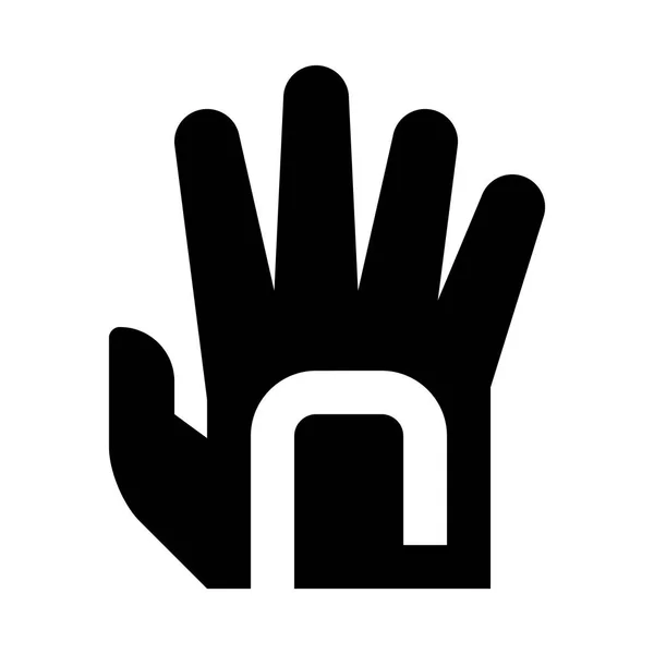 Minimalistische Monochroom Pictogram Van Handschoen — Stockvector