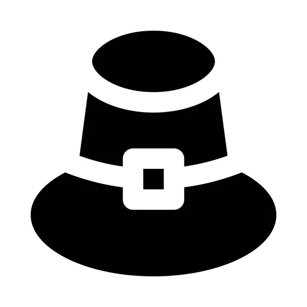 Icono Minimalista Monocromo Del Sombrero — Vector de stock