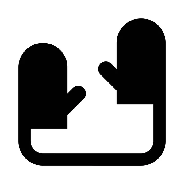 Minimalistic Monochrome Icon Mittens — Stock Vector