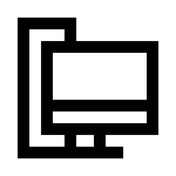 Minimalistische Monochrome Ikone Des Computers — Stockvektor