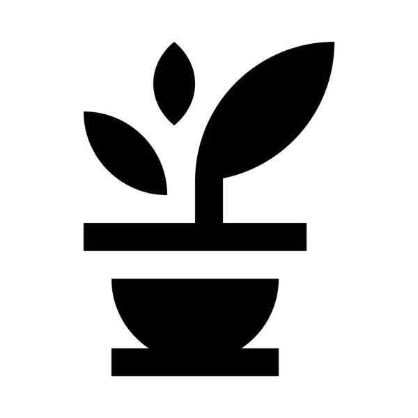 Минималистическая Монохромная Икона Растения — стоковый вектор