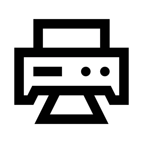 Minimalistische Monochrome Ikone Des Druckers — Stockvektor
