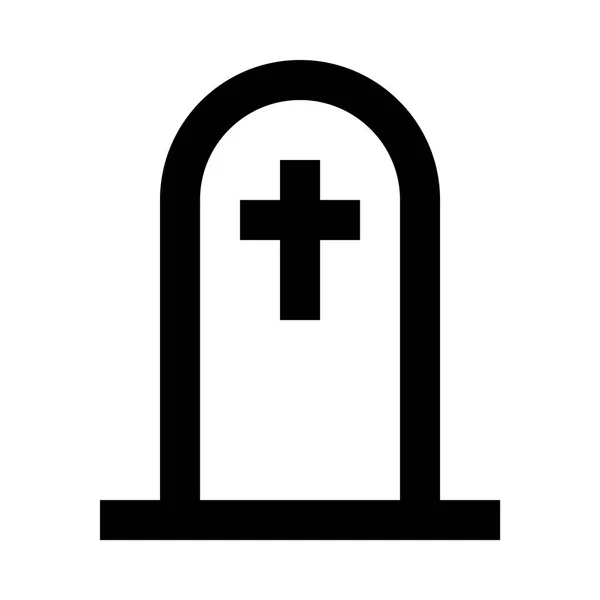 墓石のミニマルなモノクロ アイコン — ストックベクタ
