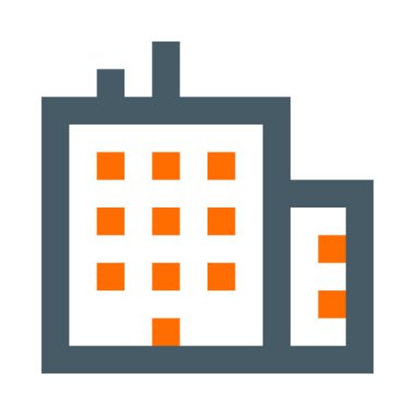 Bina ikonu. düz tasarım biçimi