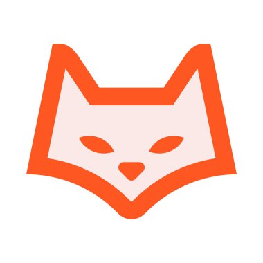  Tilki ikonu. düz tasarım biçimi